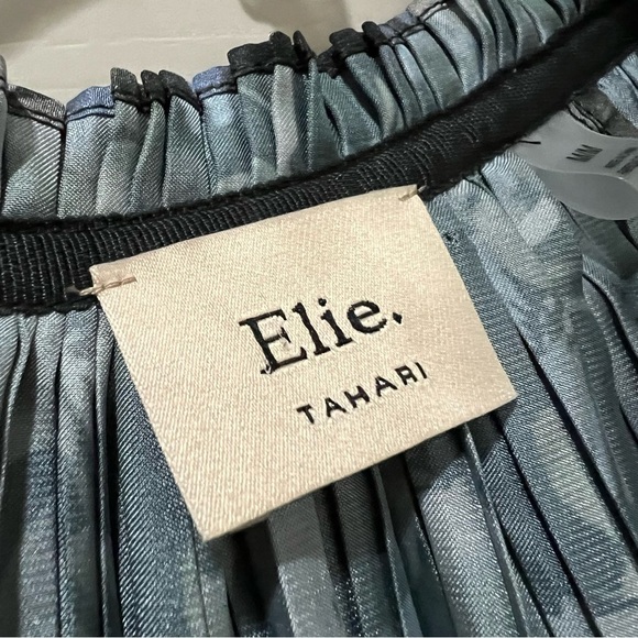 Elie Tahari Medium Floral Designer Long Balloon Sleeve Pintuck Blouse Top R7 - Picture 4 of 5